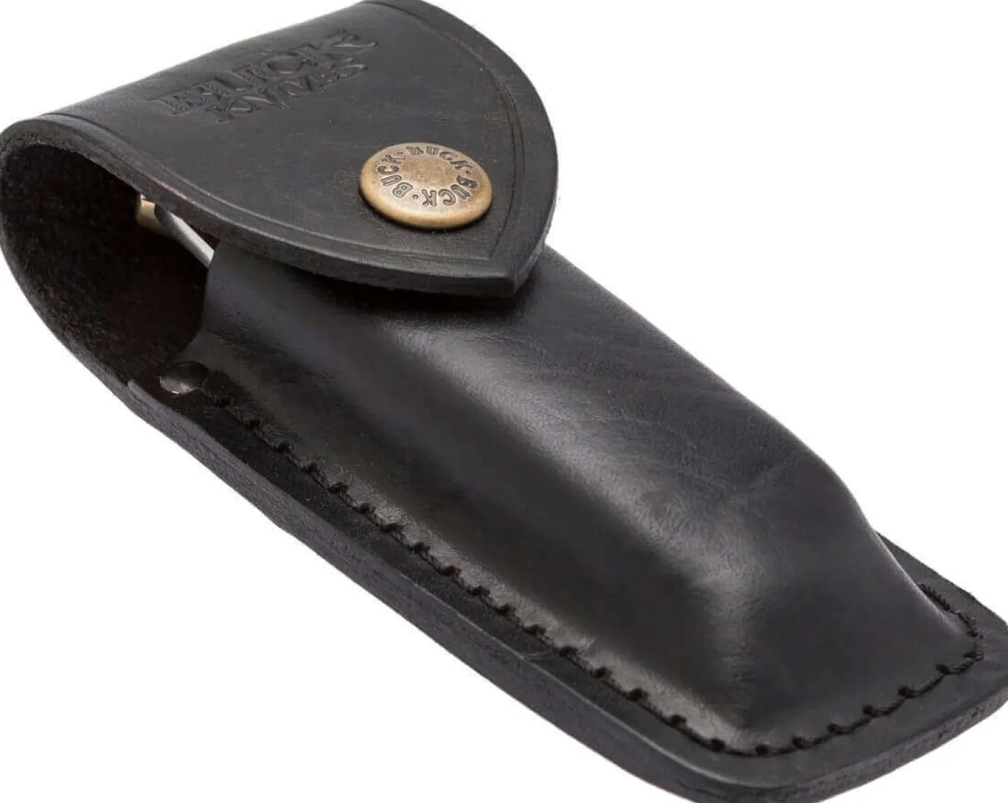 Couteau pliant BUCK 112FG Ranger manche 11cm empreintes doigts + étui cuir