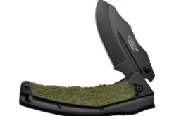 Couteau pliant Camillus FK-7.5 manche en nylon renforcé de verre/caoutchouc thermoplastique noir et vert 11,4cm