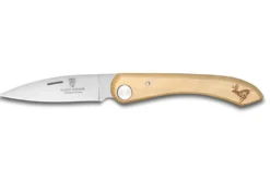 Couteau pliant capucin Claude Dozorme manche buis gravure cerf 12,5cm