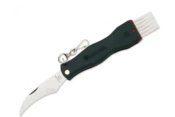 Couteau pliant à champignon Maserin noir 11cm + brosse intégrée