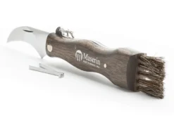 Couteau pliant à champignons Maserin manche noyer 11cm + brosse intégrée