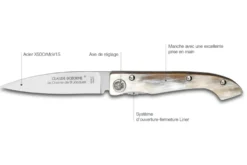 Couteau pliant Compostelle Voie de Velezai Claude Dozorme manche vallernia 12,5cm