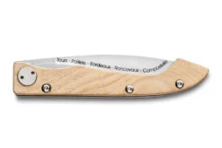 Couteau pliant Compostelle Voie de Tours Claude Dozorme manche chêne 12,5cm