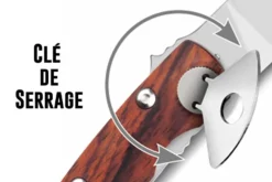 Couteau pliant Compostelle Voie de Tours Claude Dozorme manche chêne 12,5cm