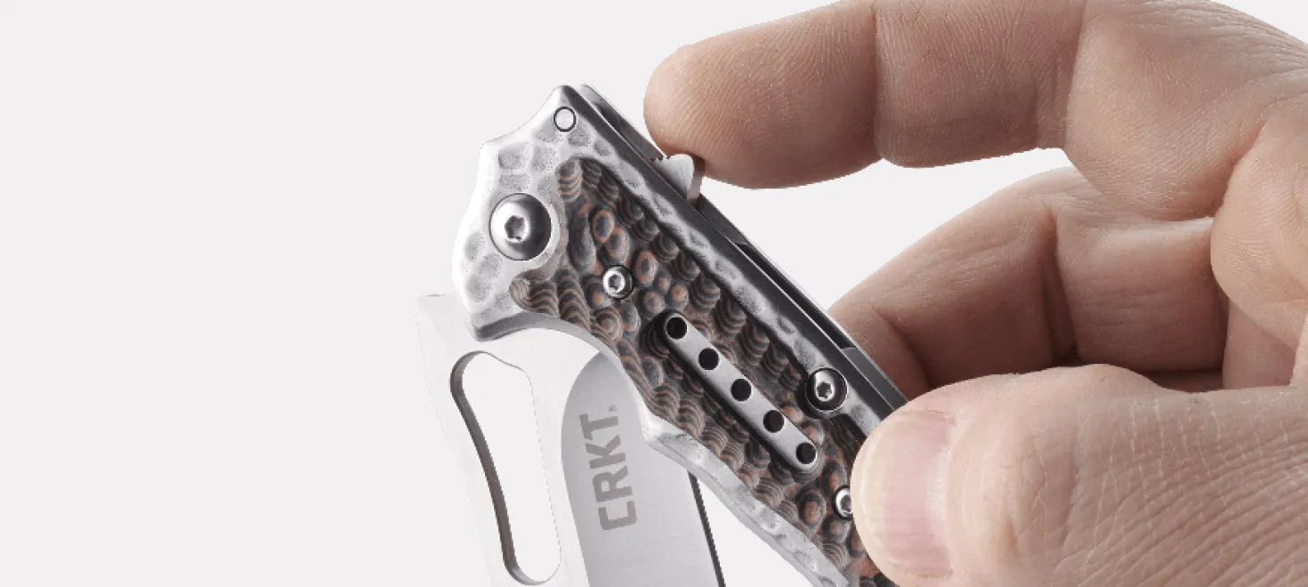 Couteau pliant CRKT FOSSIL COMPACT 5460 manche martelé 10,9cm