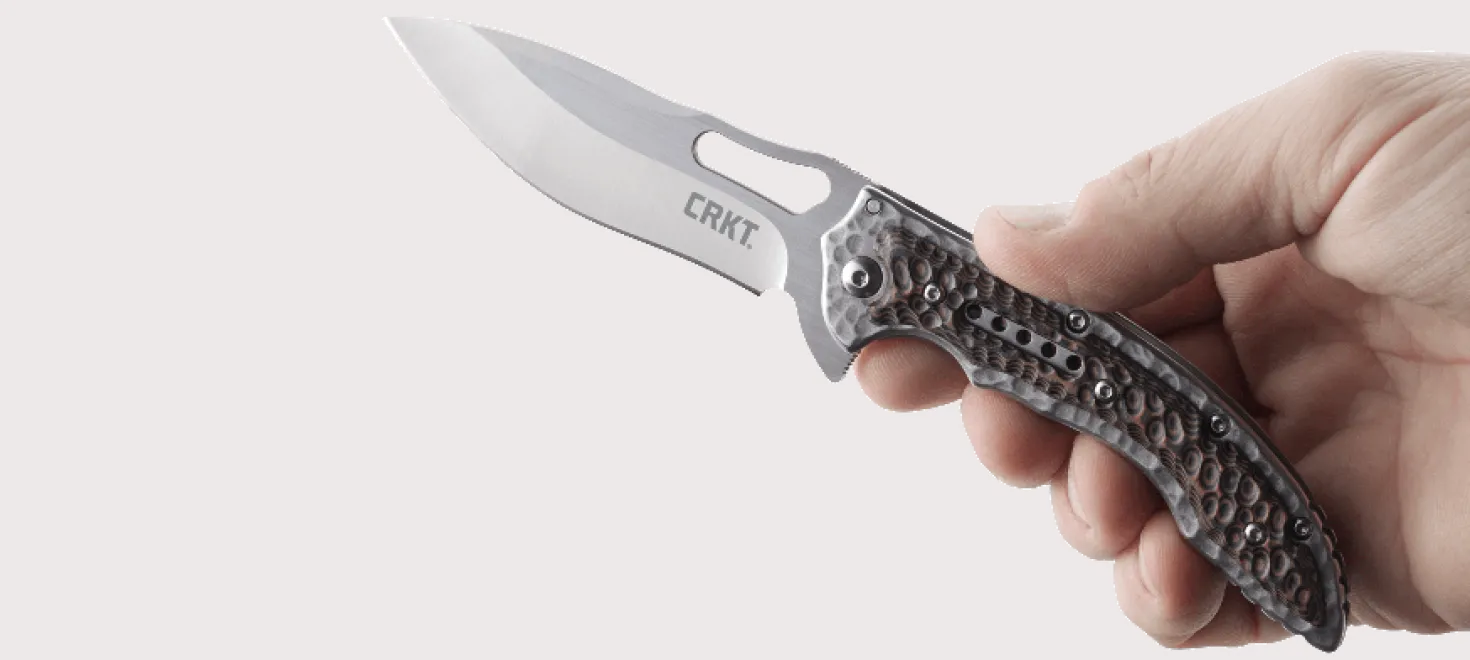 Couteau pliant CRKT FOSSIL COMPACT 5460 manche martelé 10,9cm