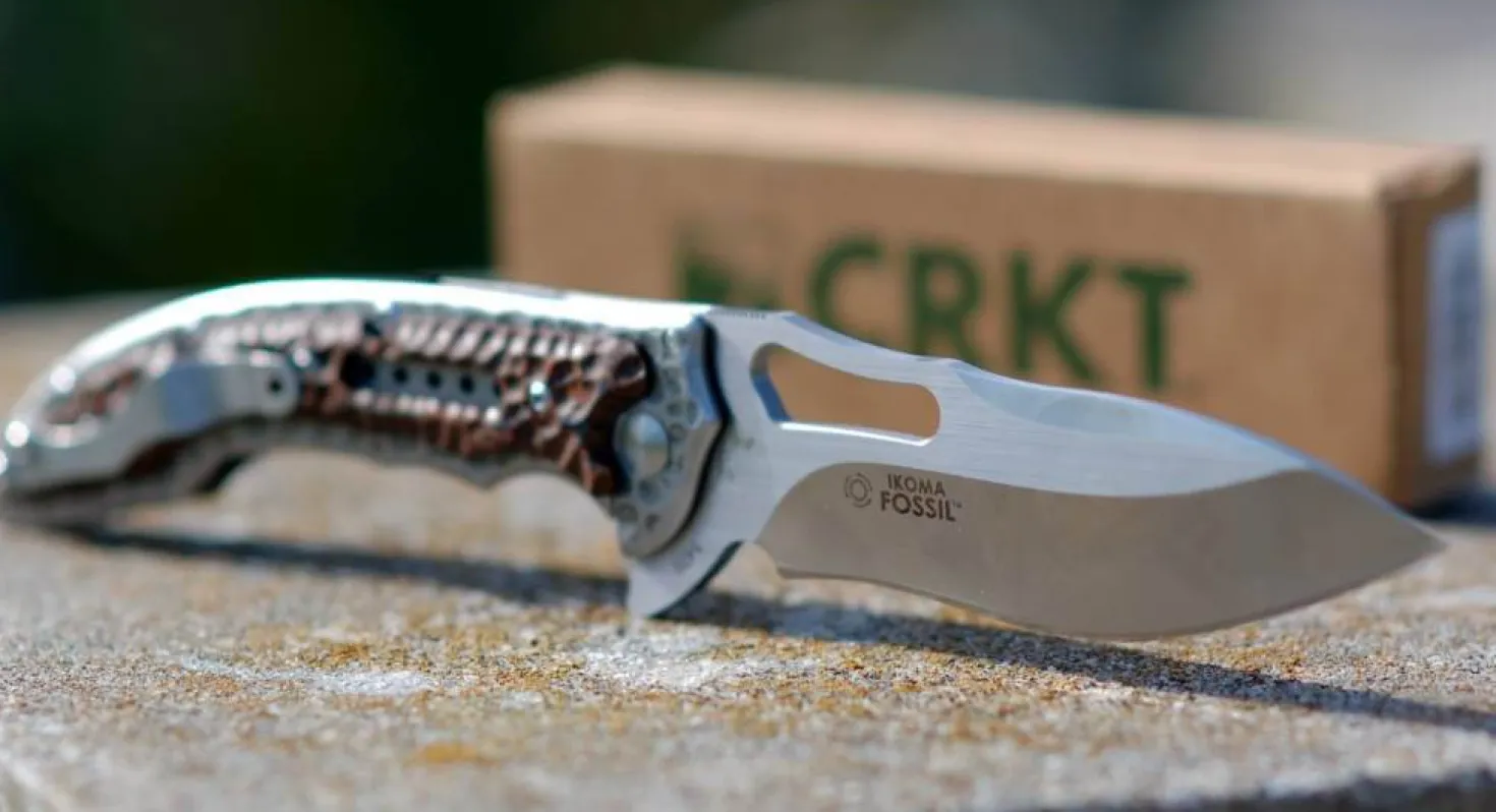 Couteau pliant CRKT FOSSIL COMPACT 5460 manche martelé 10,9cm
