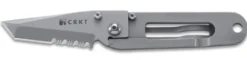 Couteau pliant CRKT KISS 5510 dentelé manche inox porte-billets 8,9cm