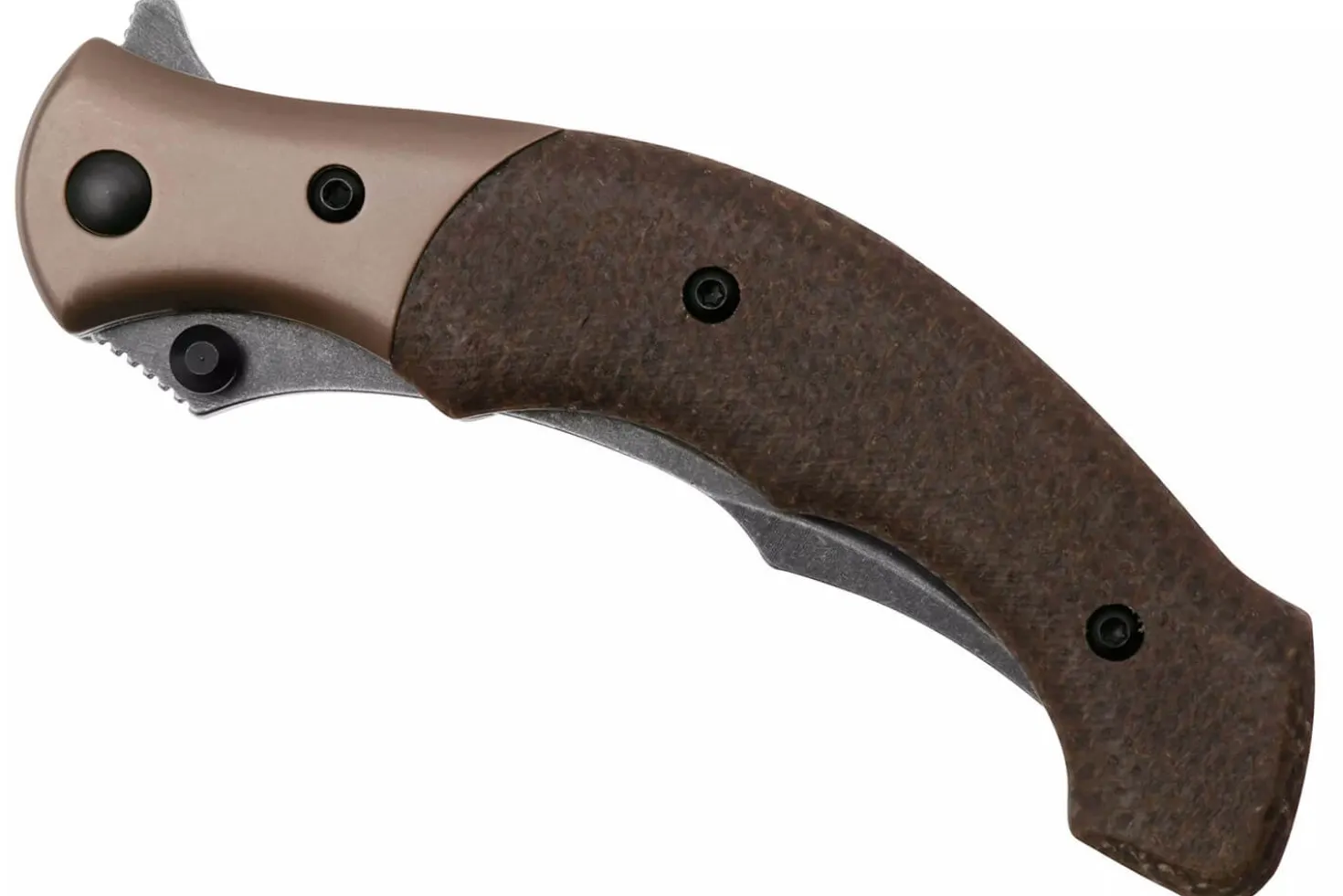 Couteau pliant CRKT Ritual Compact 7465.CR manche 10,2cm en micarta marron