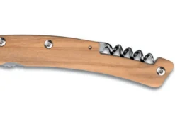 Couteau pliant denté Le Thiers Liner Lock Claude Dozorme olivier 12,5cm