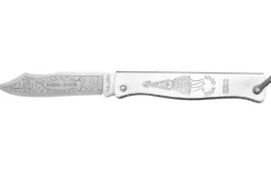 Couteau pliant Douk-Douk lame acier inox manche métal chromé 9cm