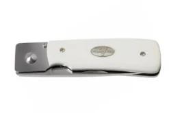 Couteau pliant Fallkniven RL1EY manche Elforyn imitation ivoire 9,5cm + étui en daim
