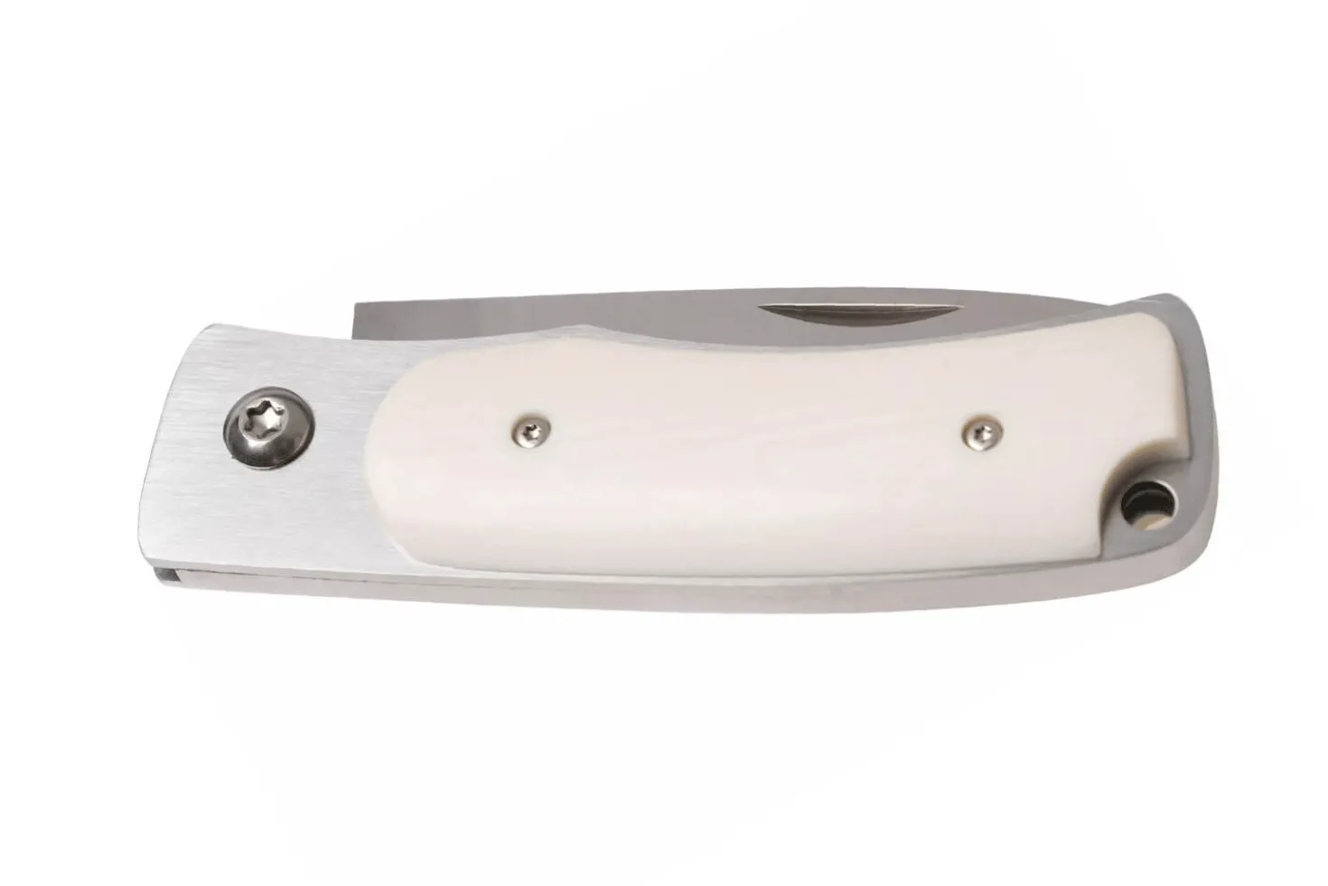 Couteau pliant Fallkniven U1EY Elmax manche Elforyn imitation ivoire 8,6cm + étui Cordura