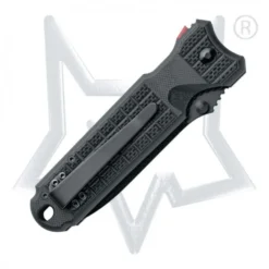 Couteau pliant FOX 1446 Predator 2F à dents manche 12cm forprène noir