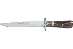 Couteau pliant Fox Special Hunter 1648 manche en bois de cerf véritable 11cm + étui en cuir