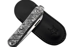 Couteau pliant FOX Vulpis VP130 Édition Limitée manche en argent 8cm + étui