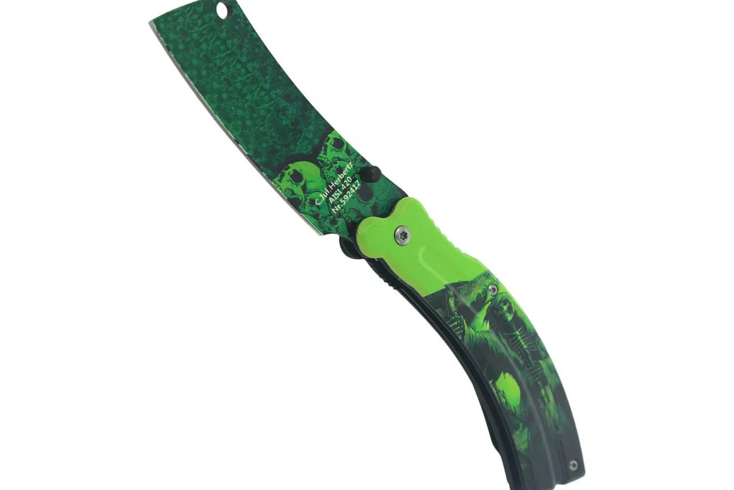 Couteau pliant Herbertz 592 décor imprimé 3D "The grim reaper" manche alu 12cm