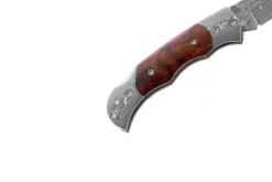 Couteau pliant Herbertz 201408 lame damassée manche bois de ronce 8cm