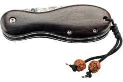 Couteau pliant Herbertz 591509 lame damassée et manche en bois de tagayasan 9cm + étui