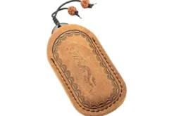 Couteau pliant Herbertz 591509 lame damassée et manche en bois de tagayasan 9cm + étui