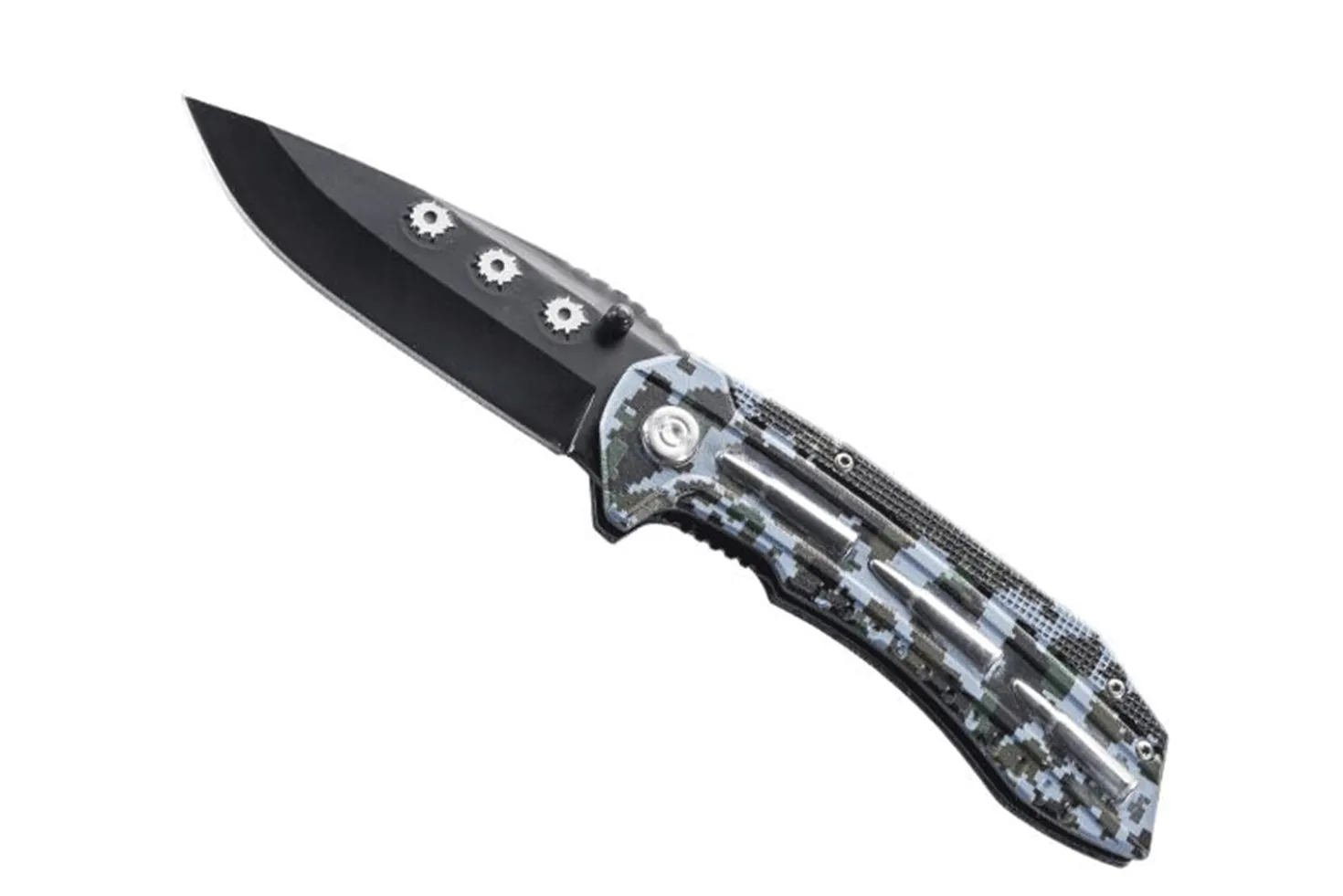 Couteau pliant Herbertz 583412 lame noire manche alu décor camouflage 12cm