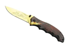 Couteau pliant Herbertz 10000363 lame dorée manche dragon 12cm