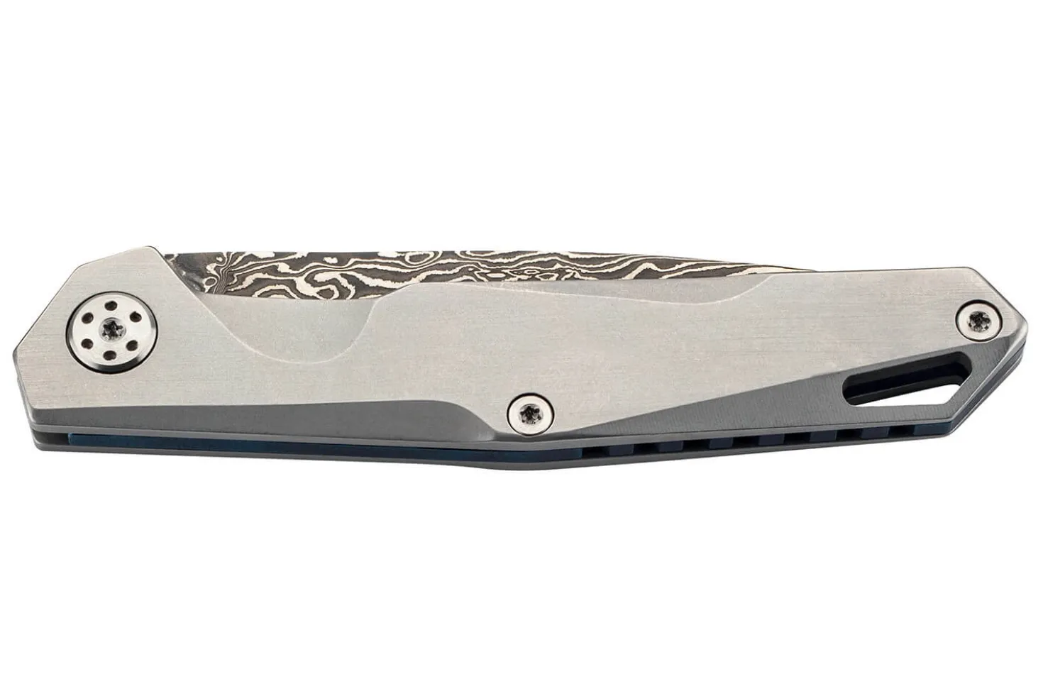 Couteau pliant Herbertz 300008 lame damassée manche inox 8cm