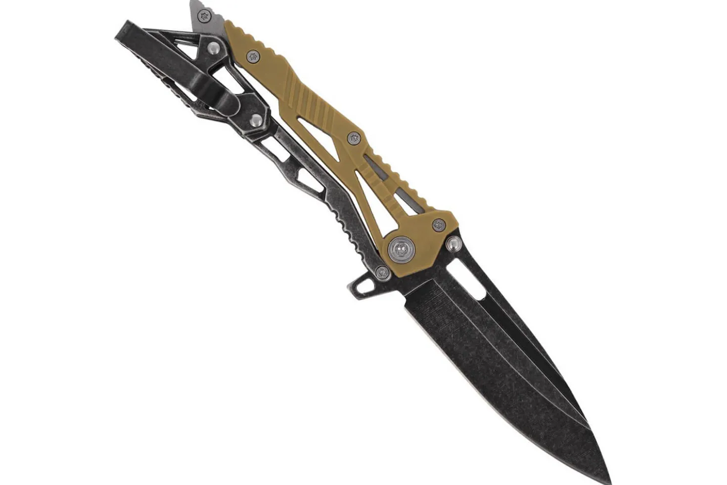 Couteau pliant Herbertz 578712 lame drop point manche squelette nylon et inox 11cm