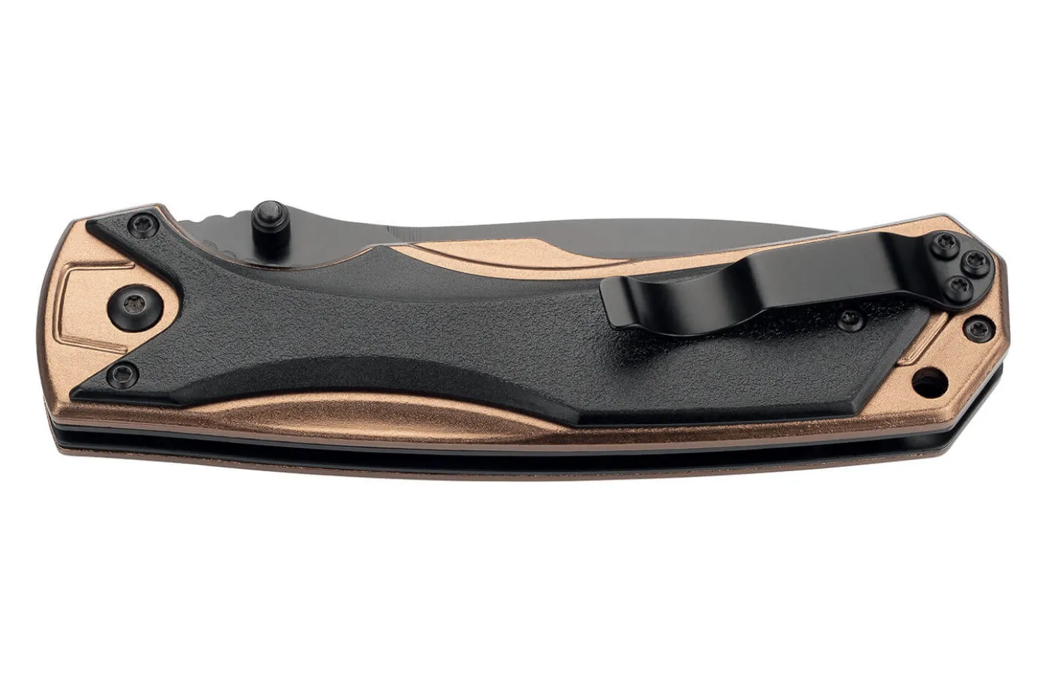 Couteau pliant Herbertz 533512 lame noire et manche ergonomique bi-matière 12cm