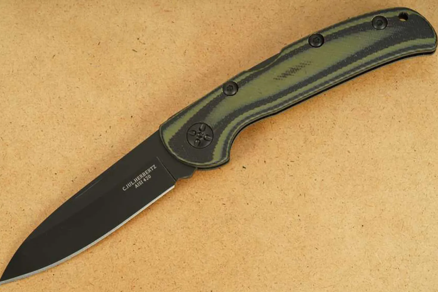 Couteau pliant Herbertz 598711 manche ergonomique G10 bicolore 10,5cm