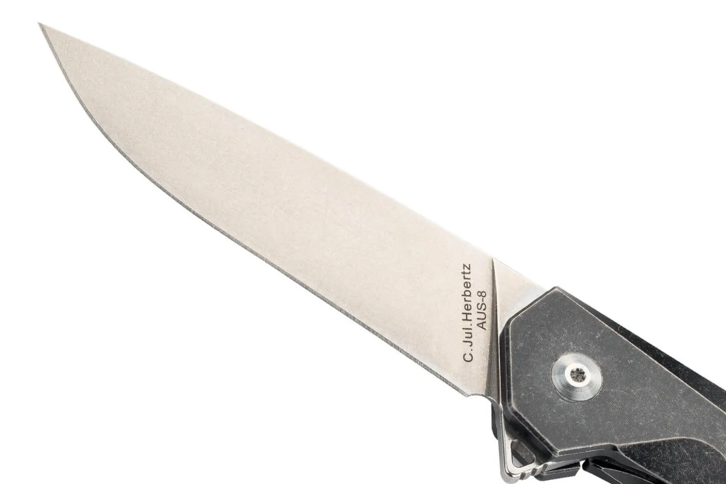 Couteau pliant Herbertz 533312 manche style épuré en titane noir 12,3cm