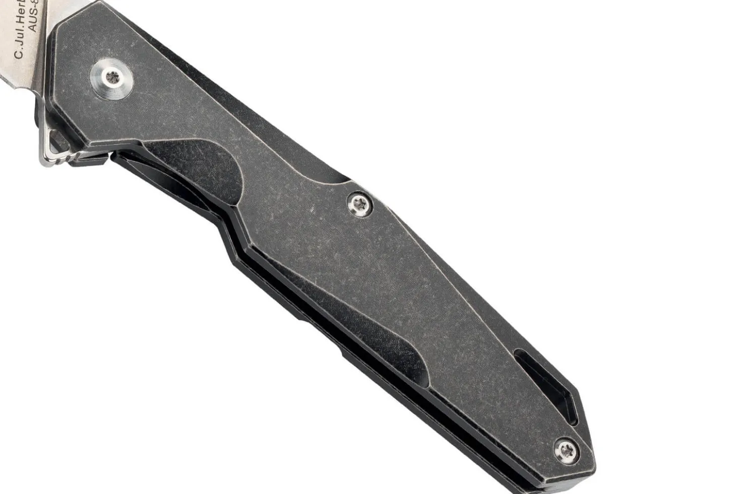 Couteau pliant Herbertz 533312 manche style épuré en titane noir 12,3cm
