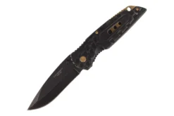 Couteau pliant Herbertz 584612 manche avec index cranté stonewashed sombre tout inox 12cm