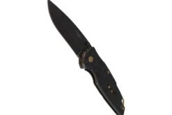Couteau pliant Herbertz 584612 manche avec index cranté stonewashed sombre tout inox 12cm