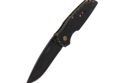 Couteau pliant Herbertz 584612 manche avec index cranté stonewashed sombre tout inox 12cm
