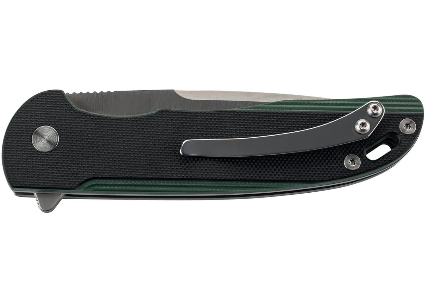 Couteau pliant Herbertz 308912 manche G10 texturé noir et vert 12cm et clip de poche