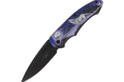 Couteau pliant Herbertz 587712 manche aluminium décoration 3D motif loup 11,5cm