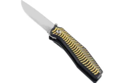 Couteau pliant Herbertz 568512 manche aluminium décor stries dorées 11,5cm