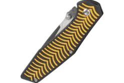 Couteau pliant Herbertz 568512 manche aluminium décor stries dorées 11,5cm