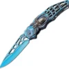 Couteau pliant Herbertz n°586412 manche araignée inox bleu 12cm
