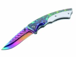 Couteau pliant Herbertz 233511 revêtement titane arc-en-ciel manche 12cm