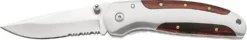 Couteau pliant Herbertz 256410 semi-denté manche inox/pakka 10cm