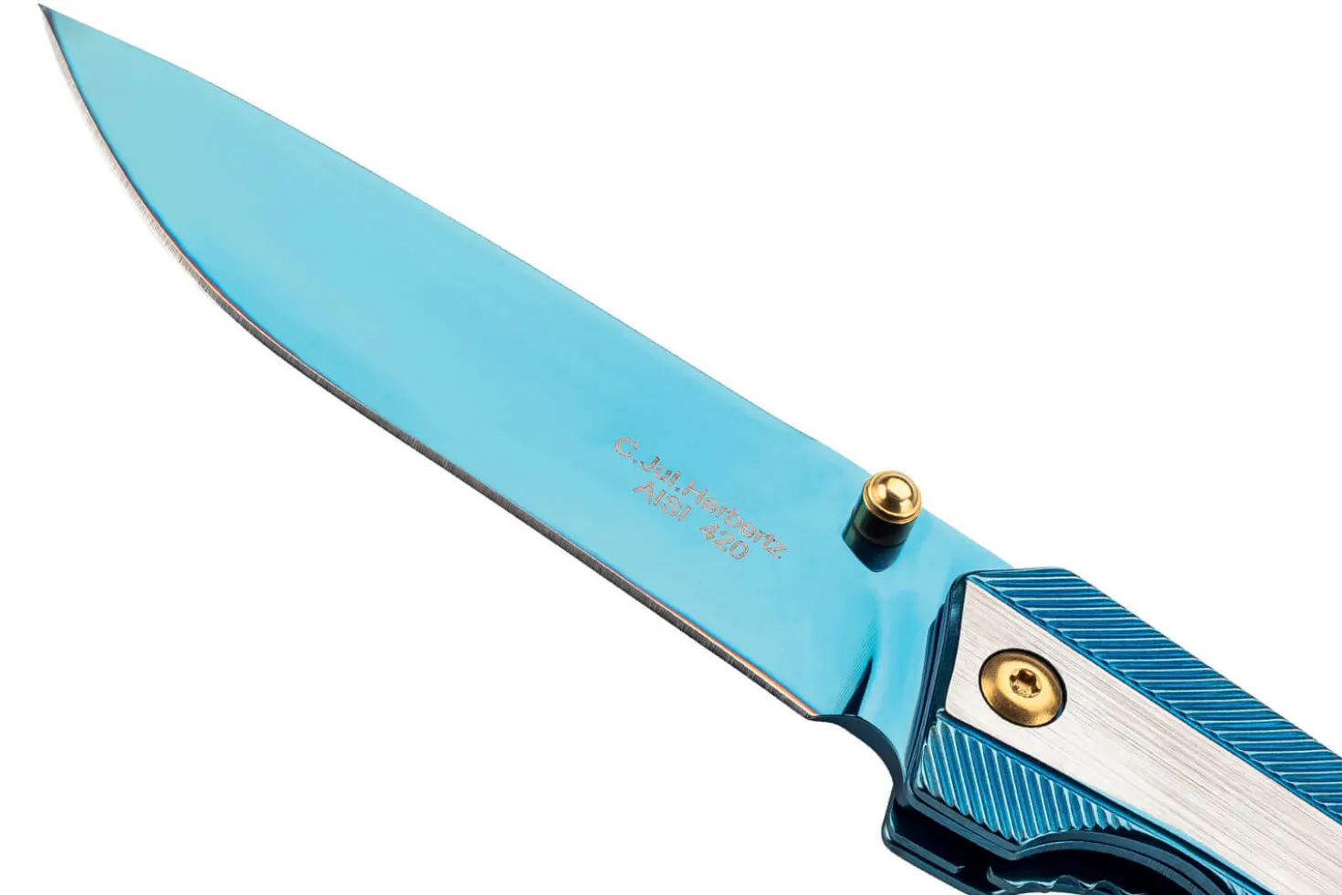 Couteau pliant Herbertz 591811 Titanblue tout inox 11cm