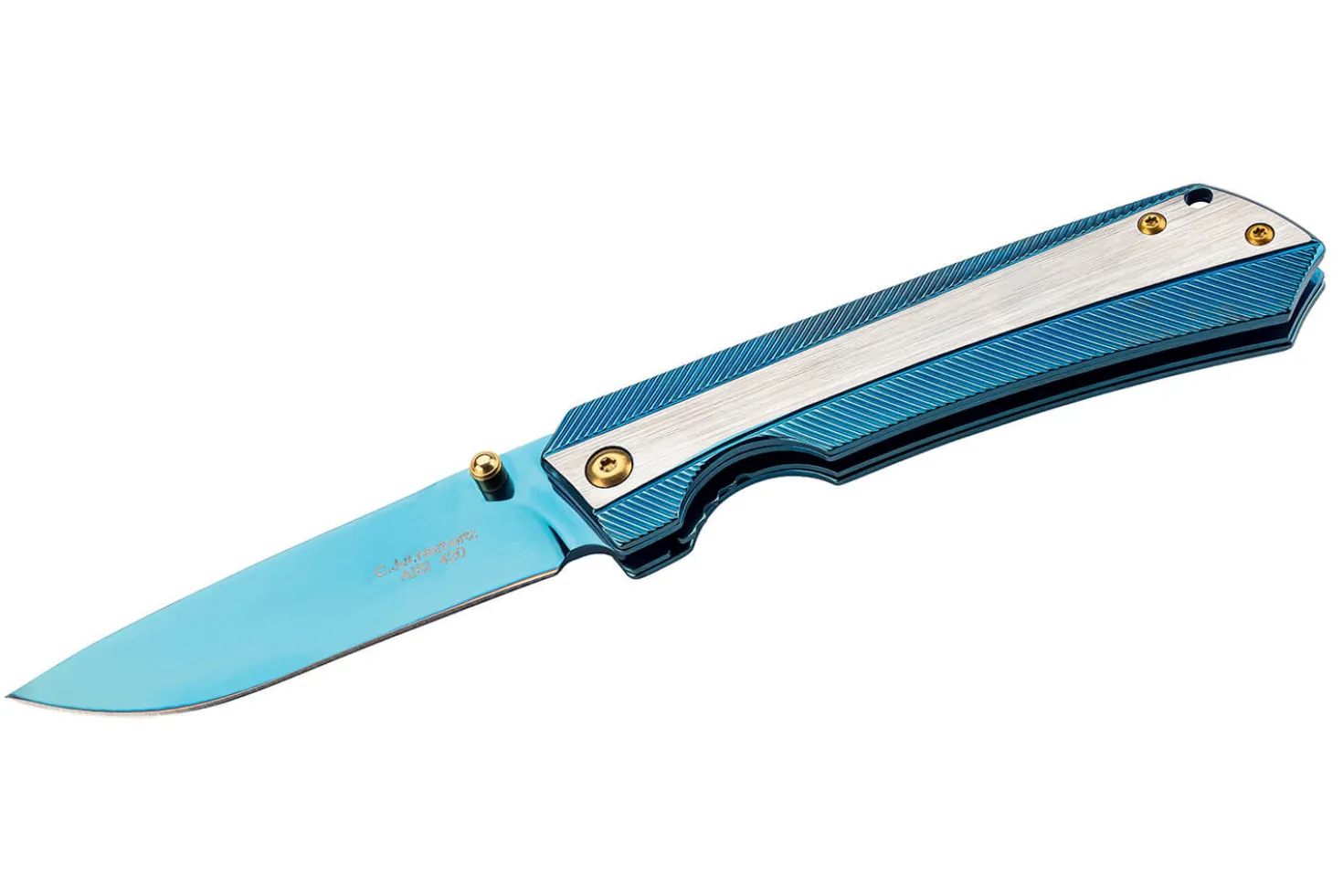 Couteau pliant Herbertz 591811 Titanblue tout inox 11cm