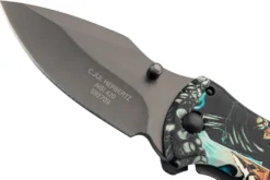 Couteau pliant Herbertz 592709 tout inox motif "Grim Reaper" la grande faucheuse 9cm + décapsuleur