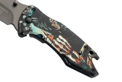 Couteau pliant Herbertz 592709 tout inox motif "Grim Reaper" la grande faucheuse 9cm + décapsuleur