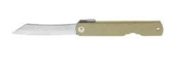 Couteau pliant Higonokami 2671 acier carbone manche gravé 10cm doré