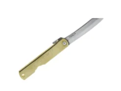 Couteau pliant Higonokami luxe 16 acier carbone manche laiton gravé 10cm