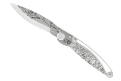Couteau pliant K2 Elegance K2.22M manche inox décor magnolia 11,5cm + étui suédine