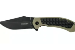 Couteau pliant Kershaw Faultline KS.8760 manche en nylon/fibres de verre surmoulé en caoutchouc vert 10,2cm